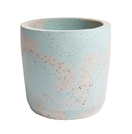 Concrete blue grey marble pot